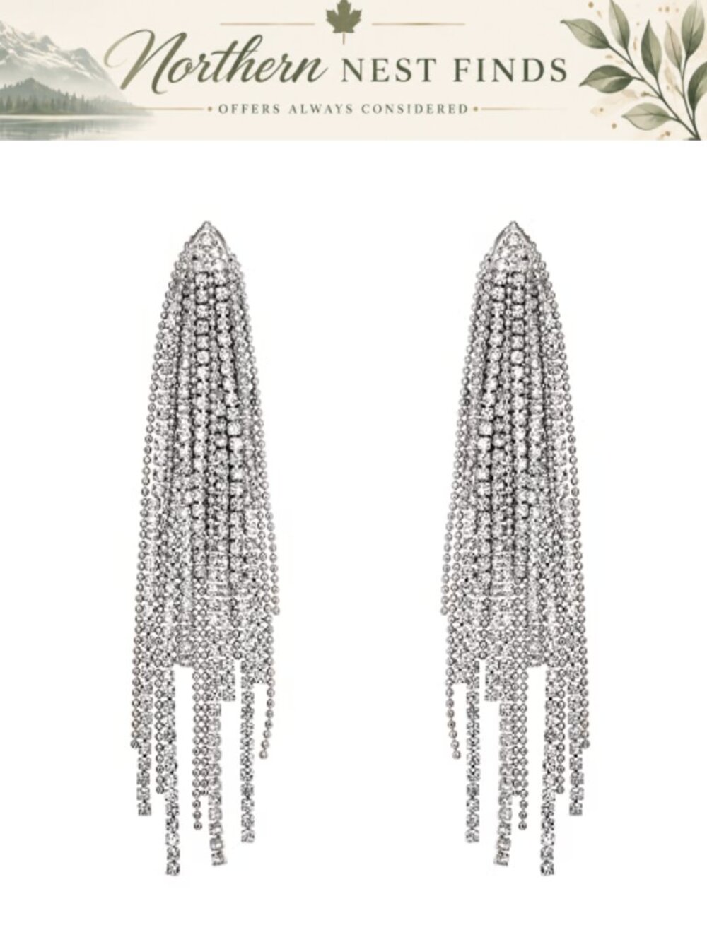 Rhinestone Crystal Chandelier Dangle Earrings Wedding Bridal Statement